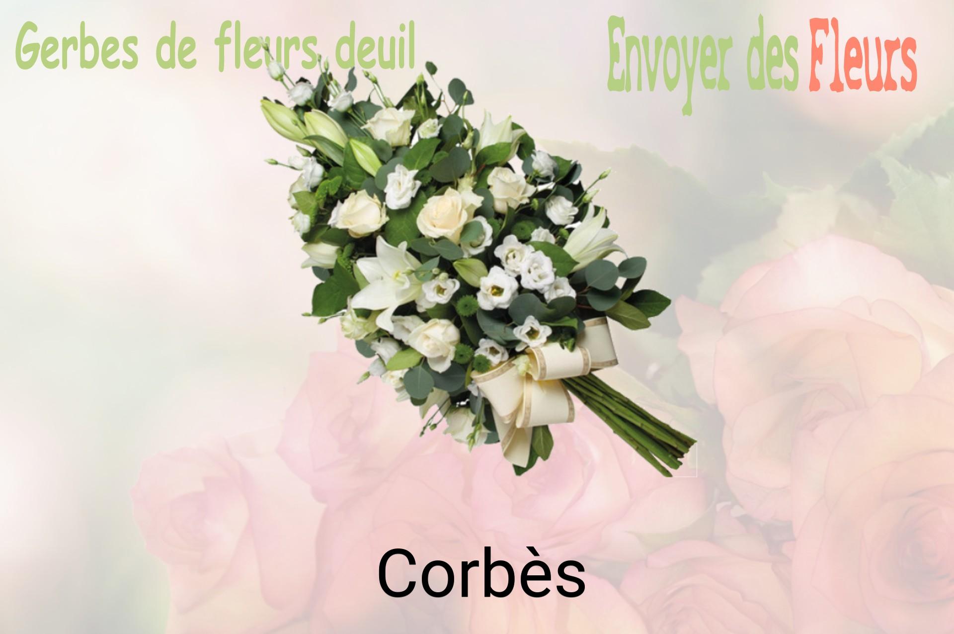 Gerbe de fleurs de deuil livrée à Corbès
